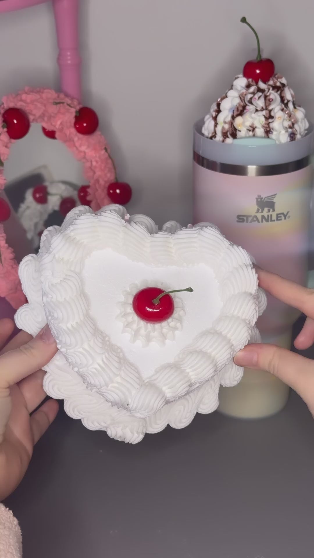 Cake Jewelry Box | Hand Decorated Small Heart Cake Storage Box