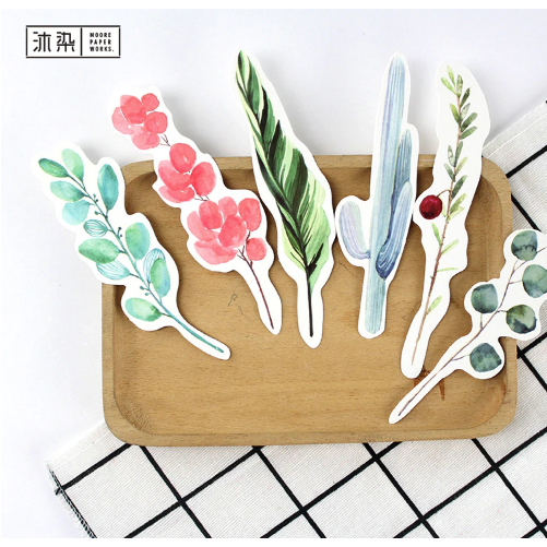 30-Pack Floral/Grass Design Paper Bookmark