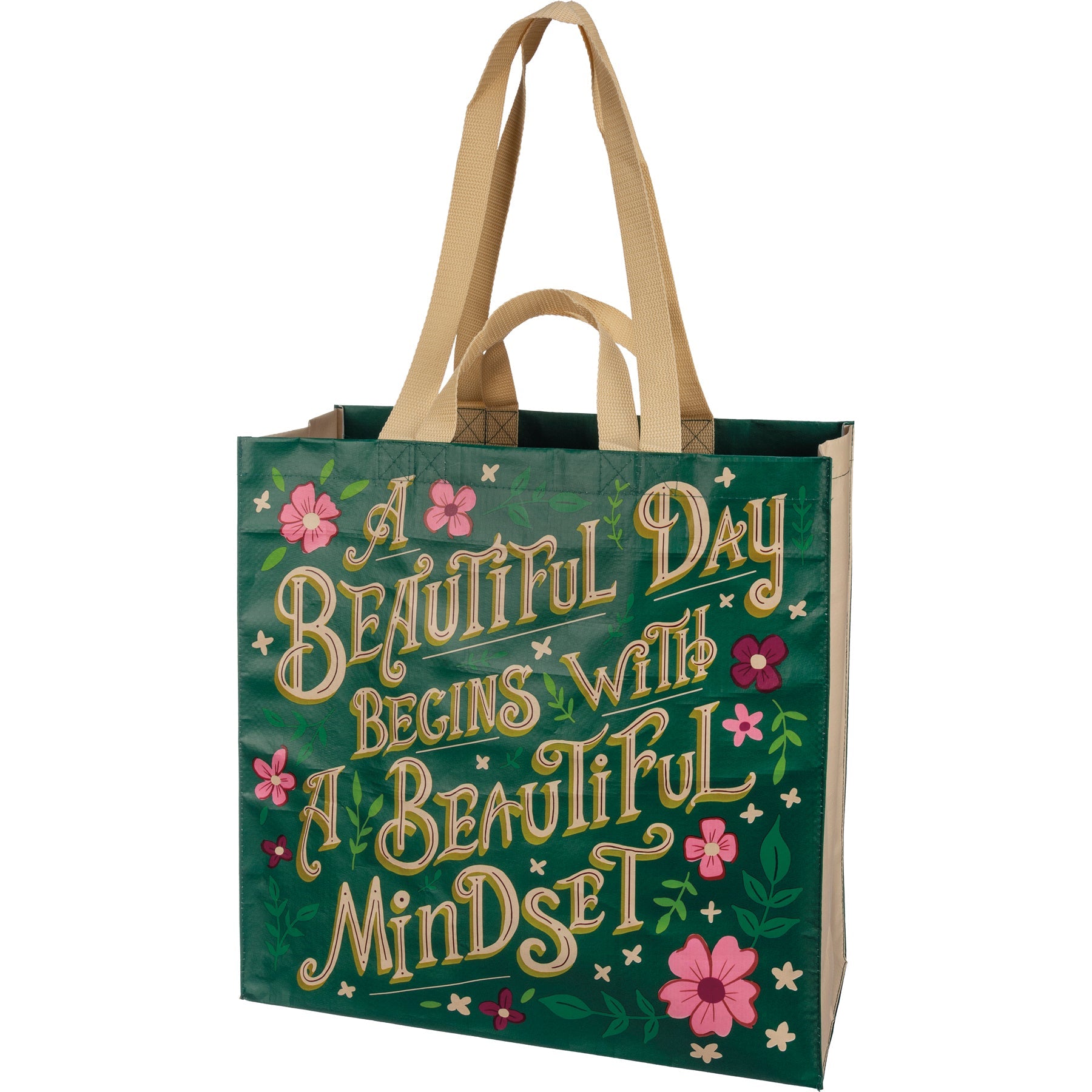 A Beautiful Day Begins With A Beautiful Mindset Floral Market Tote Bag