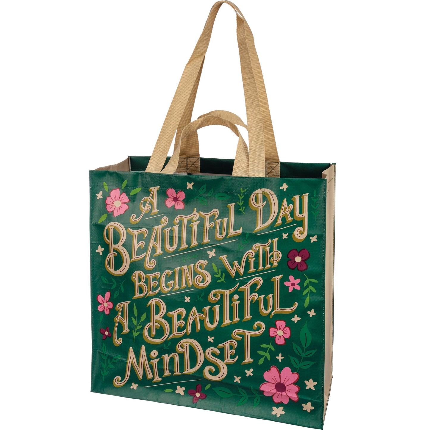 A Beautiful Day Begins With A Beautiful Mindset Floral Market Tote Bag