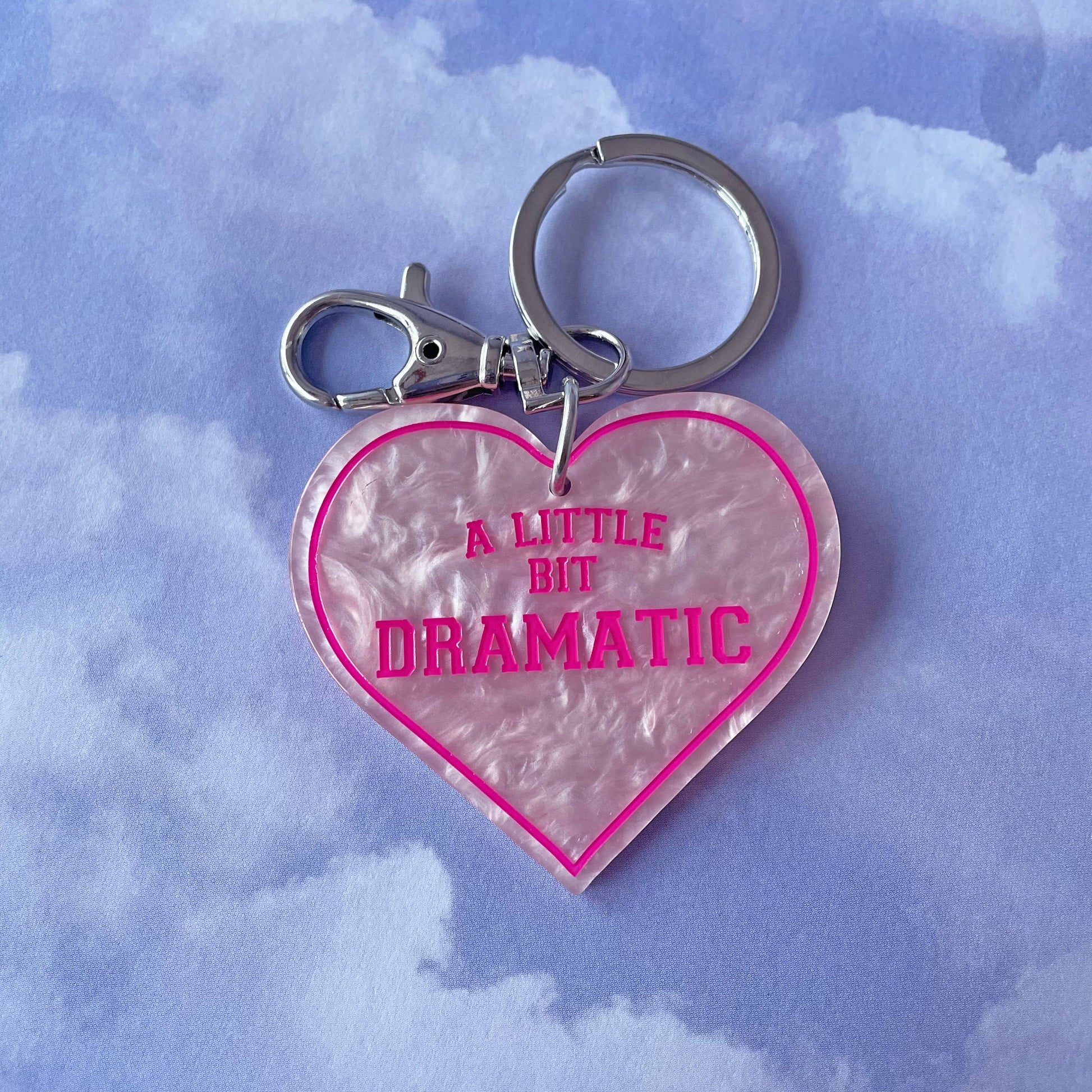 A Little Bit Dramatic Heart Keychain in Light Pink | Mean Girls