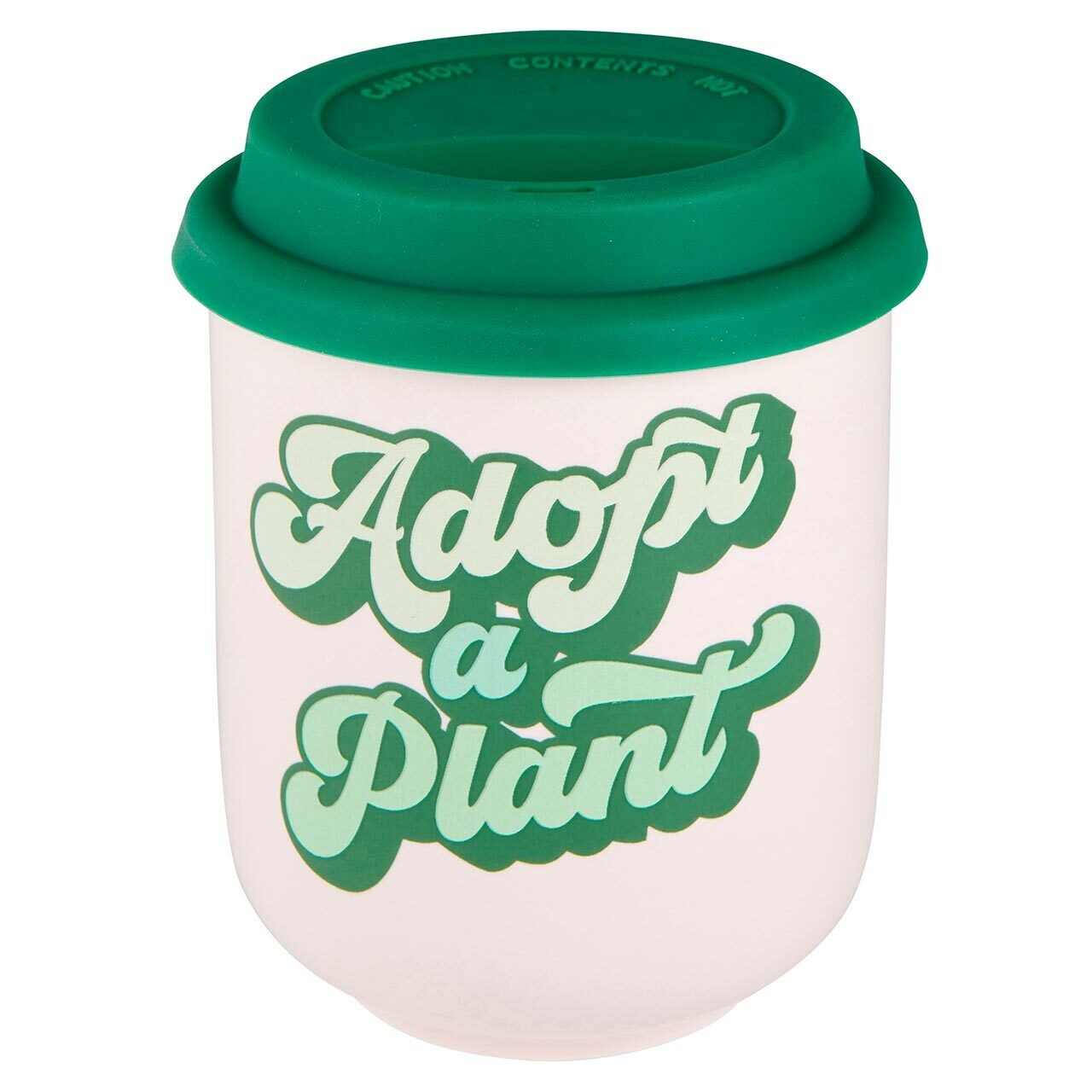 Adopt a Plant Ceramic To Go Mug | Holds 16 oz. | Eco Mug with Silicone Lid and Sleeve