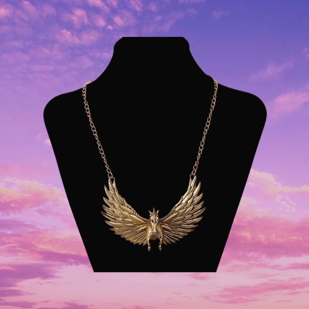 Aggressive Pegasus Statement Necklace in Silver or Gold