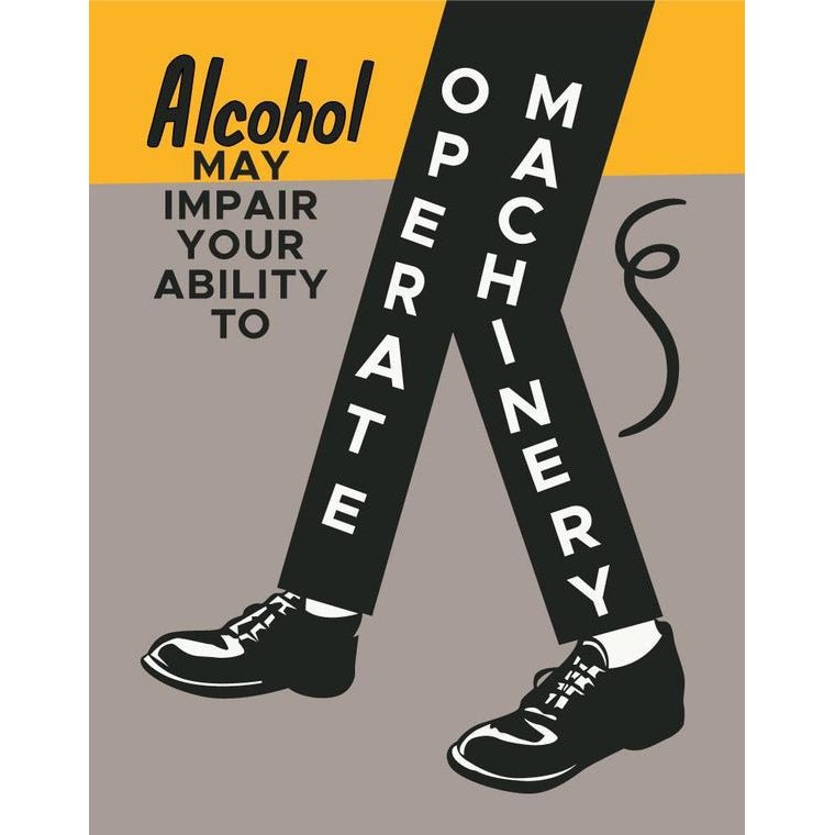 Alcohol May Impair Your Ability to Operate Machinery 2.5" x 3.5" Vintage Art Magnet