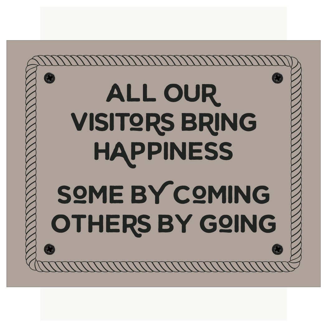 All Our Visitors Bring Happiness 2.5" x 3.5" Vintage Art Magnet