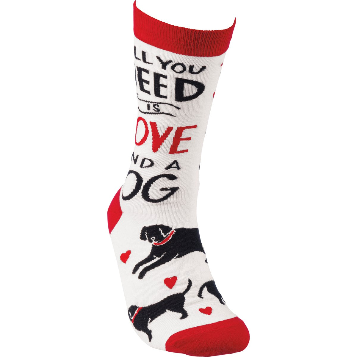 All you Need Is Love And A Dog Colorfully Printed Socks Funny Novelty Socks with Cool Design, Bold/Crazy/Unique Dress Socks