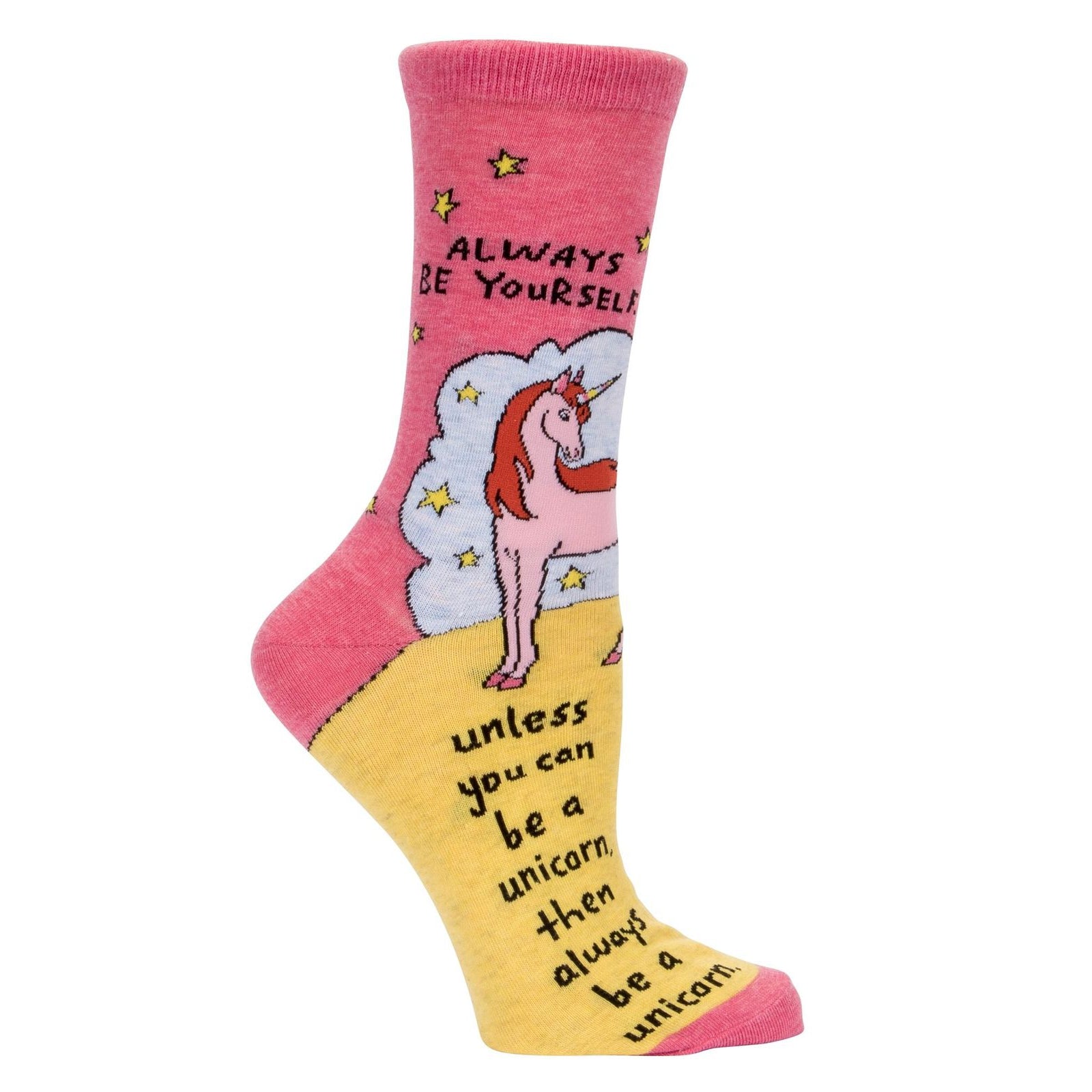 Always Be a Unicorn Women's Crew Socks in Pink