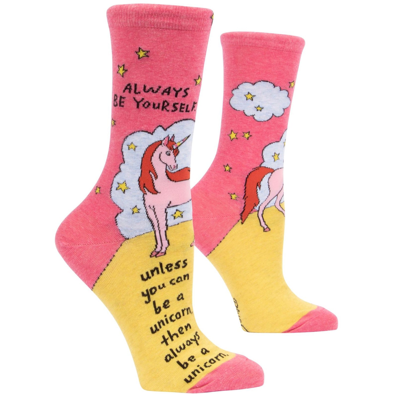 Always Be a Unicorn Women's Crew Socks in Pink
