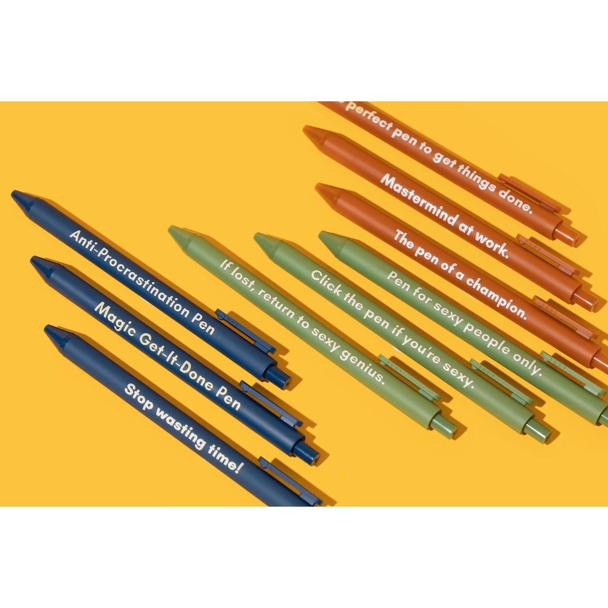 Anti-Procrastination Pen Set 💡 | Gel Click Pen Gift Set | 3 Pens in Navy
