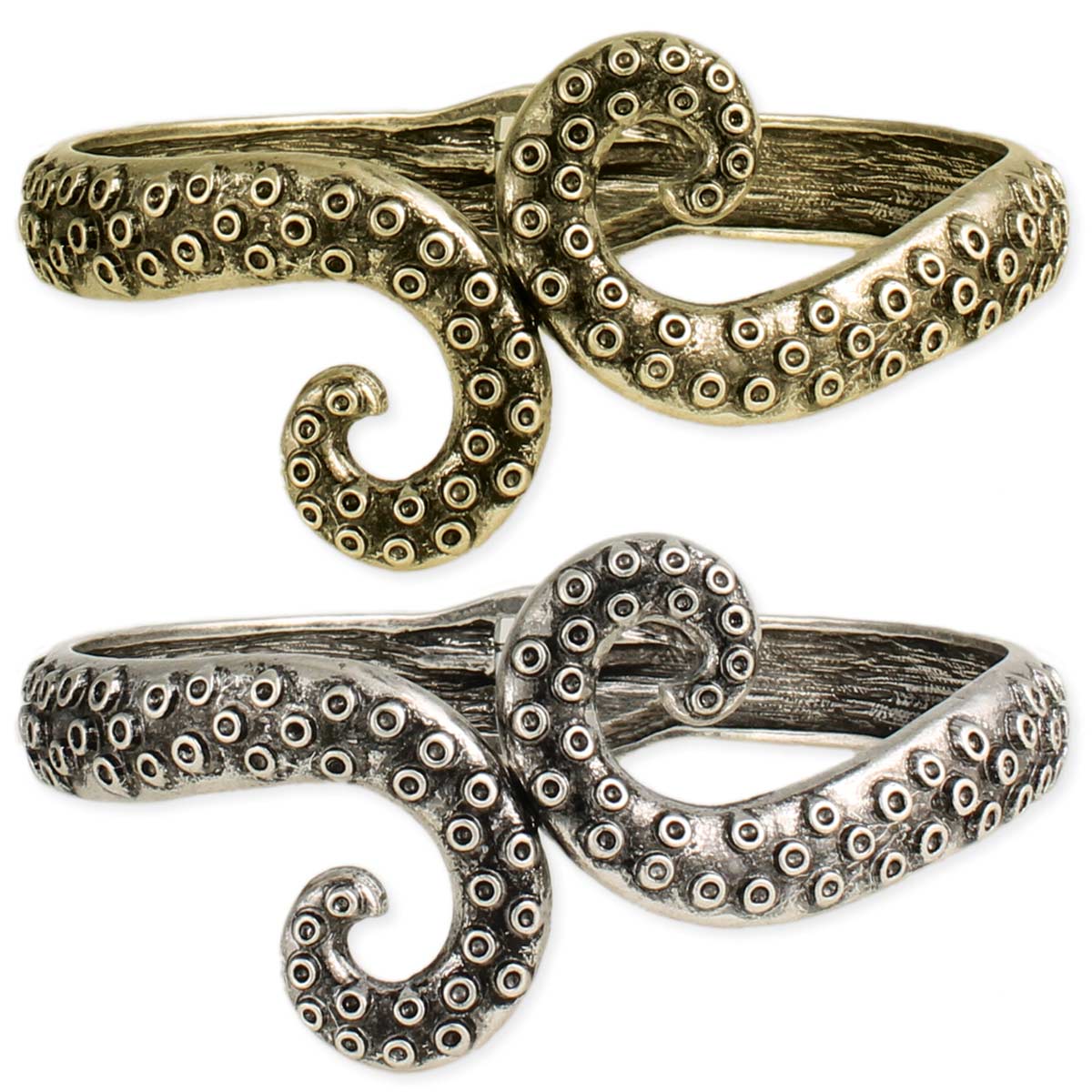 Antiqued From The Deep Octopus Tentacle Cuff
