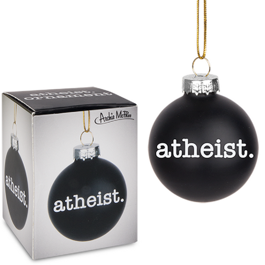 Atheist Holiday Glass Ornament in Black