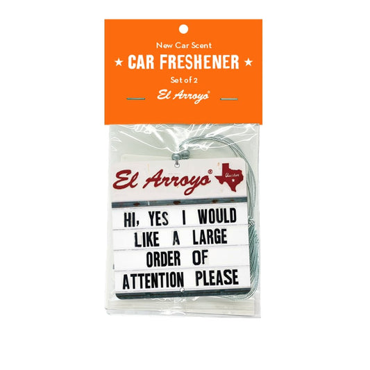 Attention Please Car Air Freshener | Retro Cinema Light Box Inspired | Pack of 2