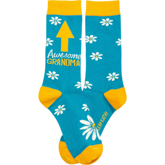 Awesome Grandma Funny Novelty Socks with Cool Design, Bold/Crazy/Unique Specialty Dress Socks