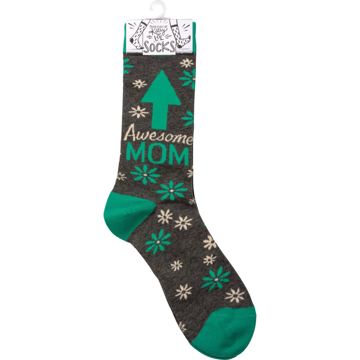 Awesome Mom Arrow Socks With Floral Design