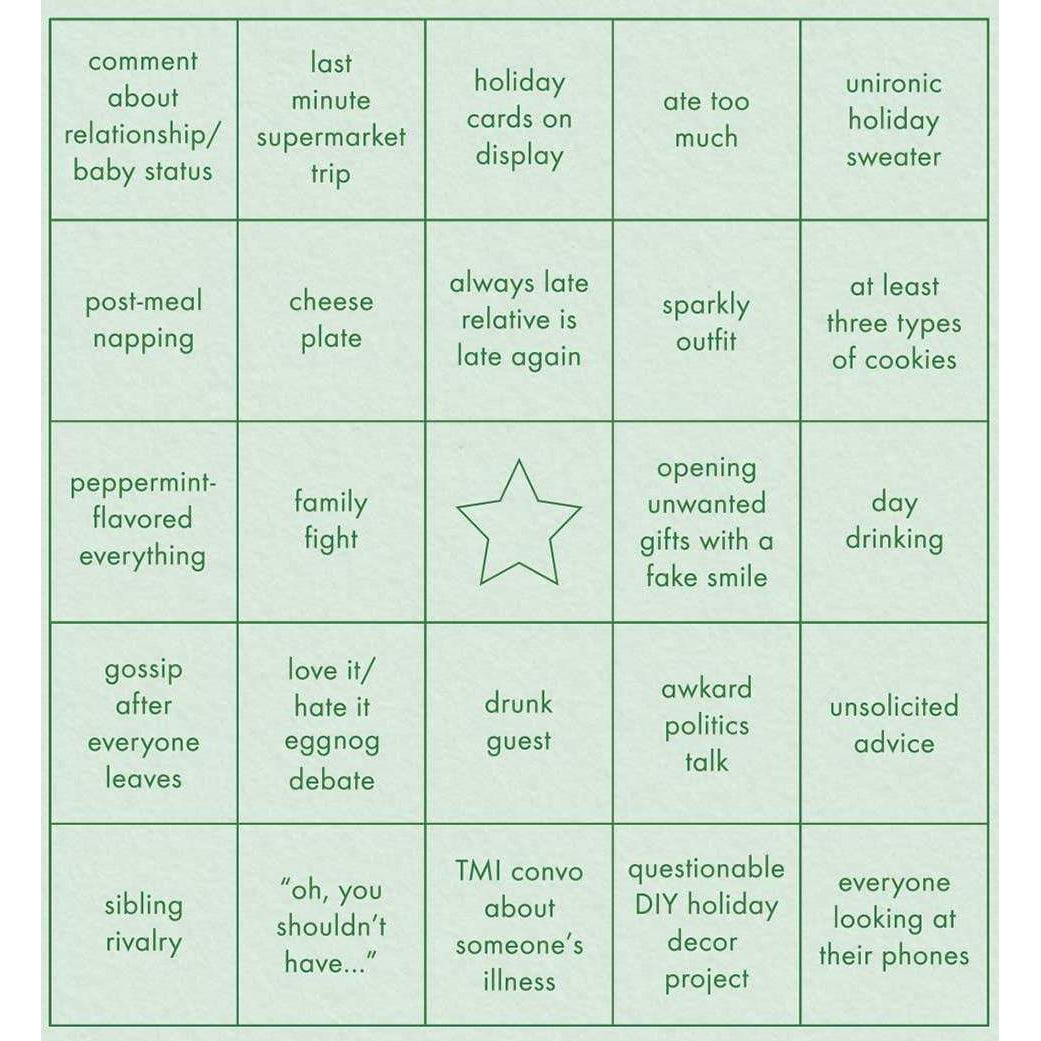 Awkward Holiday Bingo Greeting Card