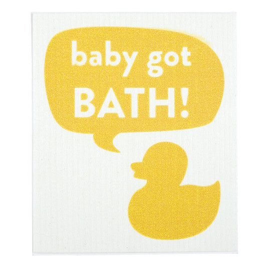 Baby Got Bath Baby Washcloth | 7.75" W x 7" H | Funny Compostable Infant Washcloth