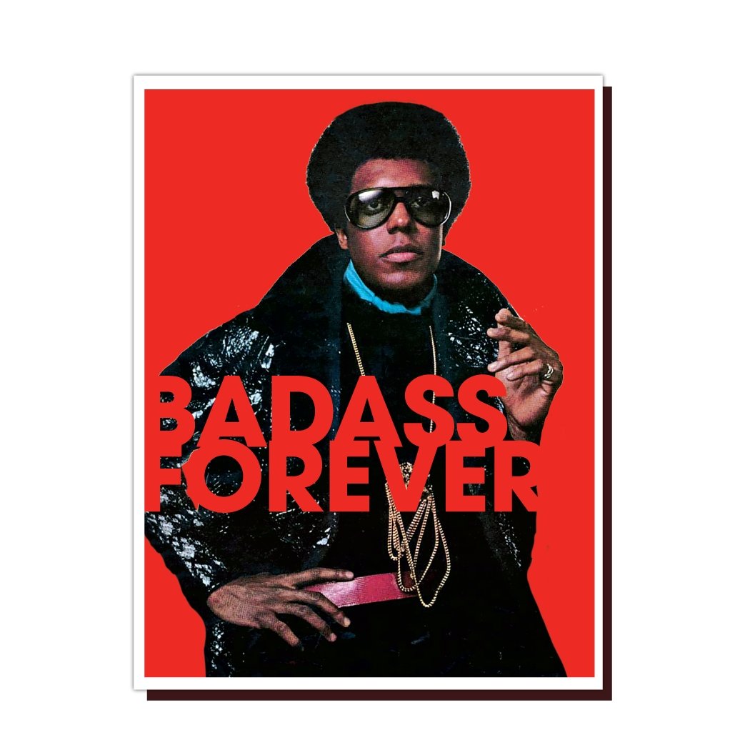 Badass Forever Greeting Card in Red