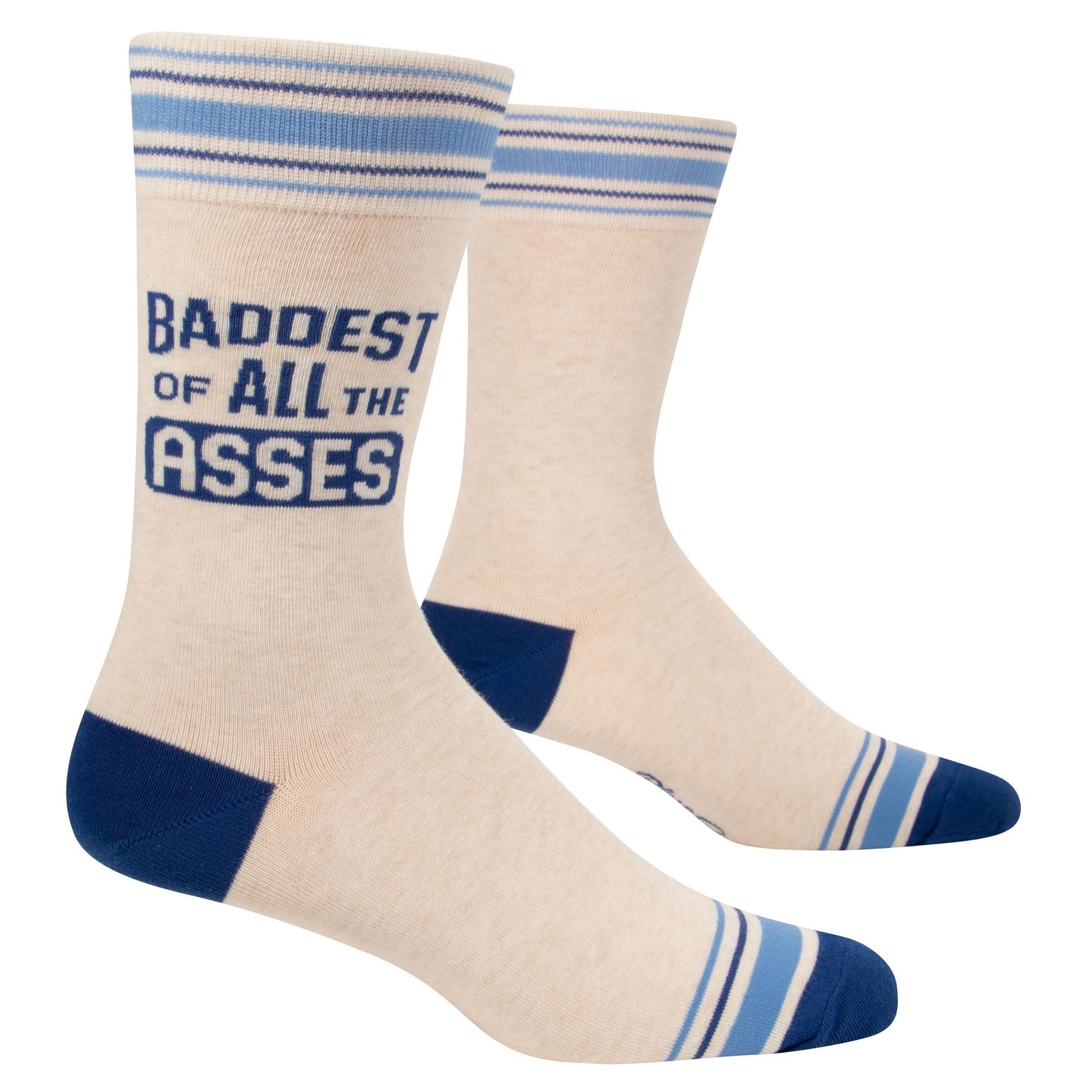 Baddest Of All The Asses Men's Crew Socks in Blue