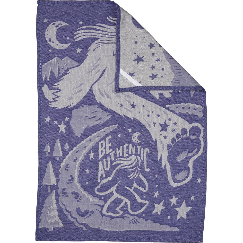 Be Authentic Big Foot Purple Funny Dish Cloth Towel | Ultra Soft and Absorbent Jacquard | All-Over Design | Unfolds 20" x 28" | Giftable