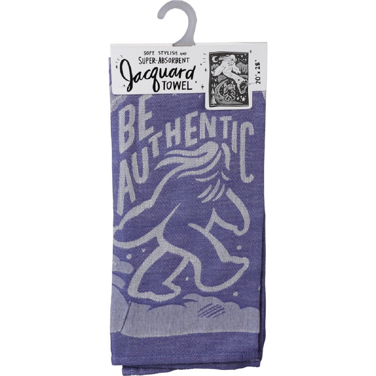 Be Authentic Big Foot Purple Funny Dish Cloth Towel | Ultra Soft and Absorbent Jacquard | All-Over Design | Unfolds 20" x 28" | Giftable