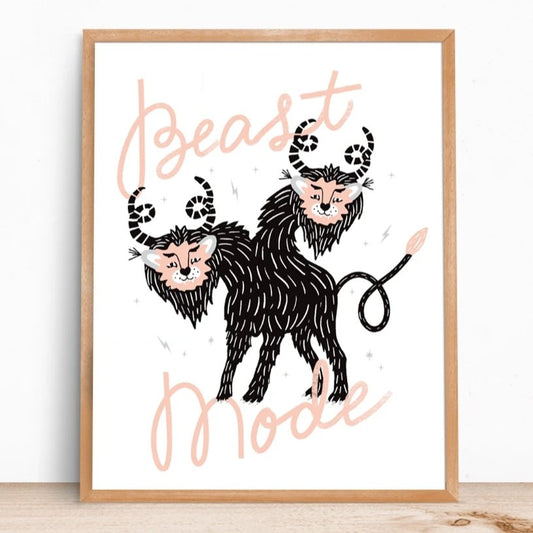 Beast Mode Art Print Decor | 8' x 10"