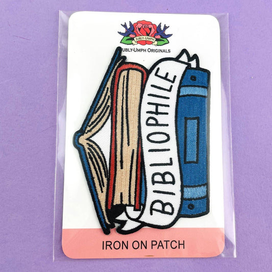 Bibliophile Embroidered Iron On Patch | Artist-Designed in Australia