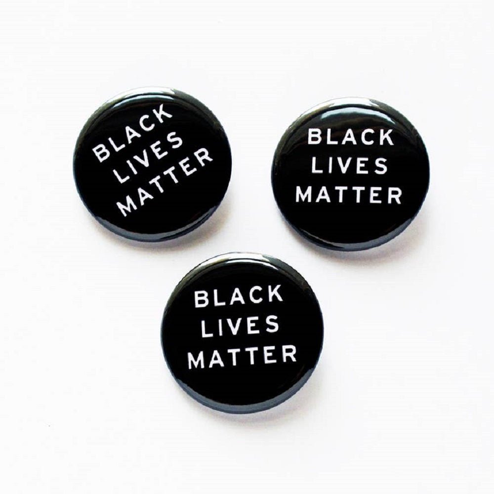 Black Lives Matter Button in Black and White