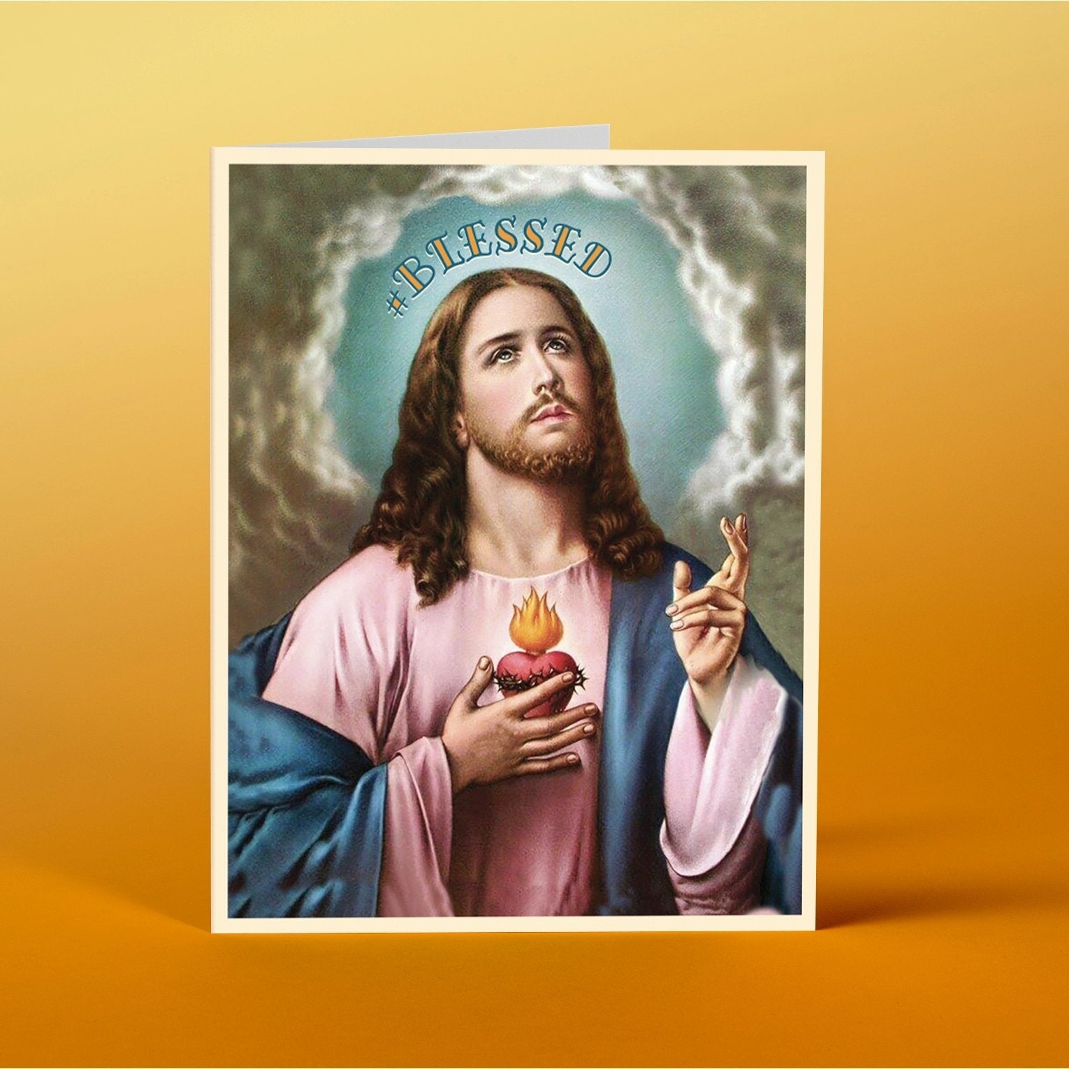 #Blessed Sacred Heart of Jesus Hashtag Greeting Card