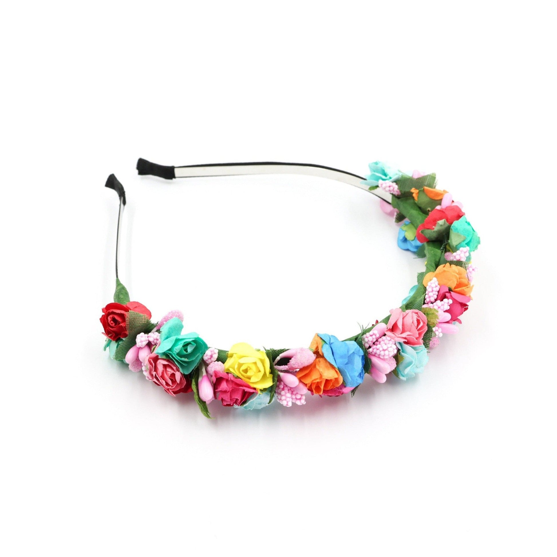 Blooms of Happiness Flower Crown in Vivid Florals – The Bullish Store