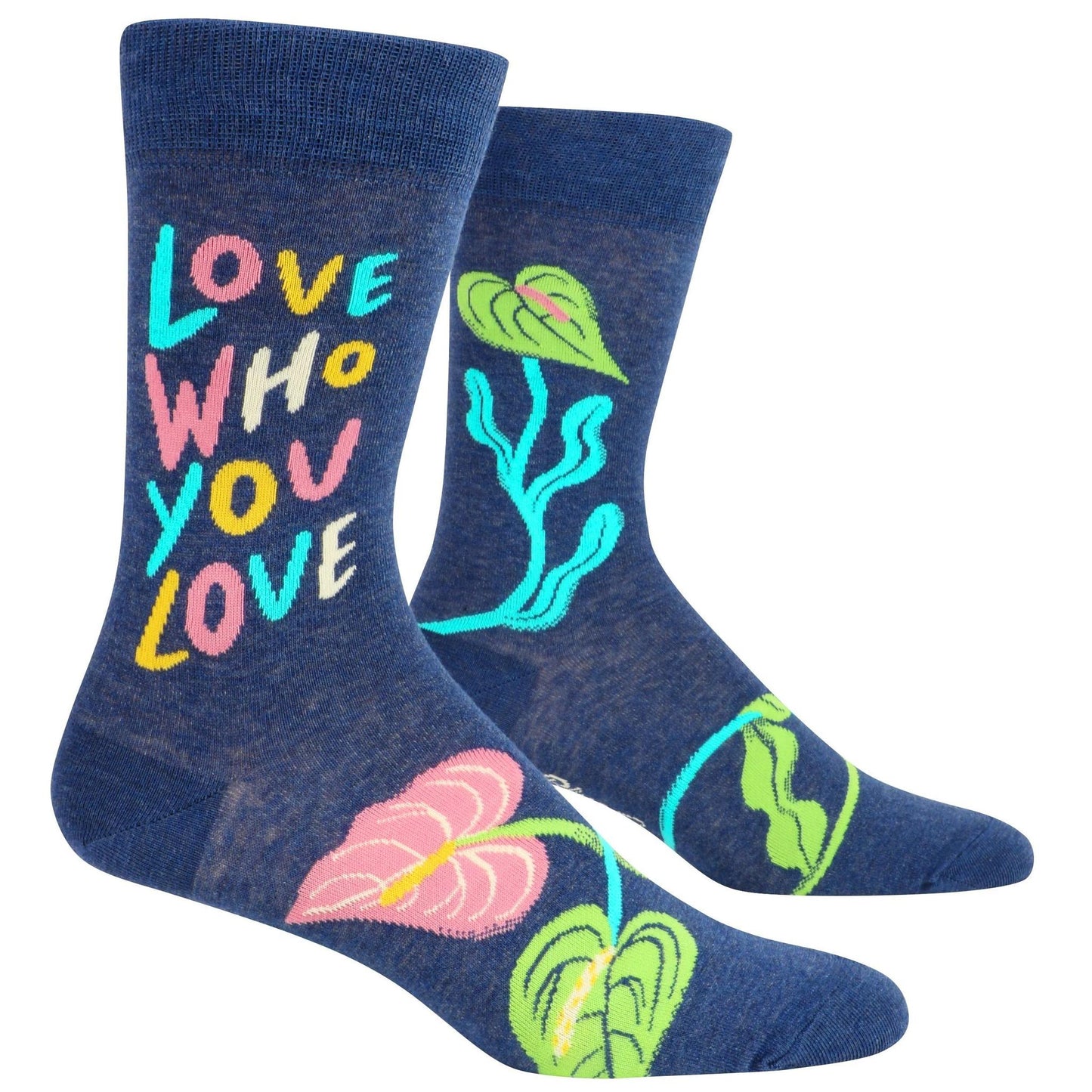 Love Who You Love Men's Crew Socks | Pride LGBTQ Marriage Equality Theme Socks