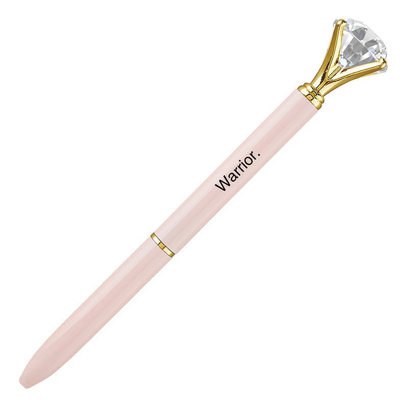 Blush Pink Gem "Warrior" Pen in Gift Box | Jewel-Topped Gift Pen