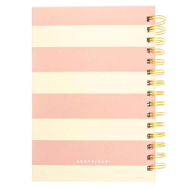 Blush Pink and Heart Charm Stripe Hard Bound Journal