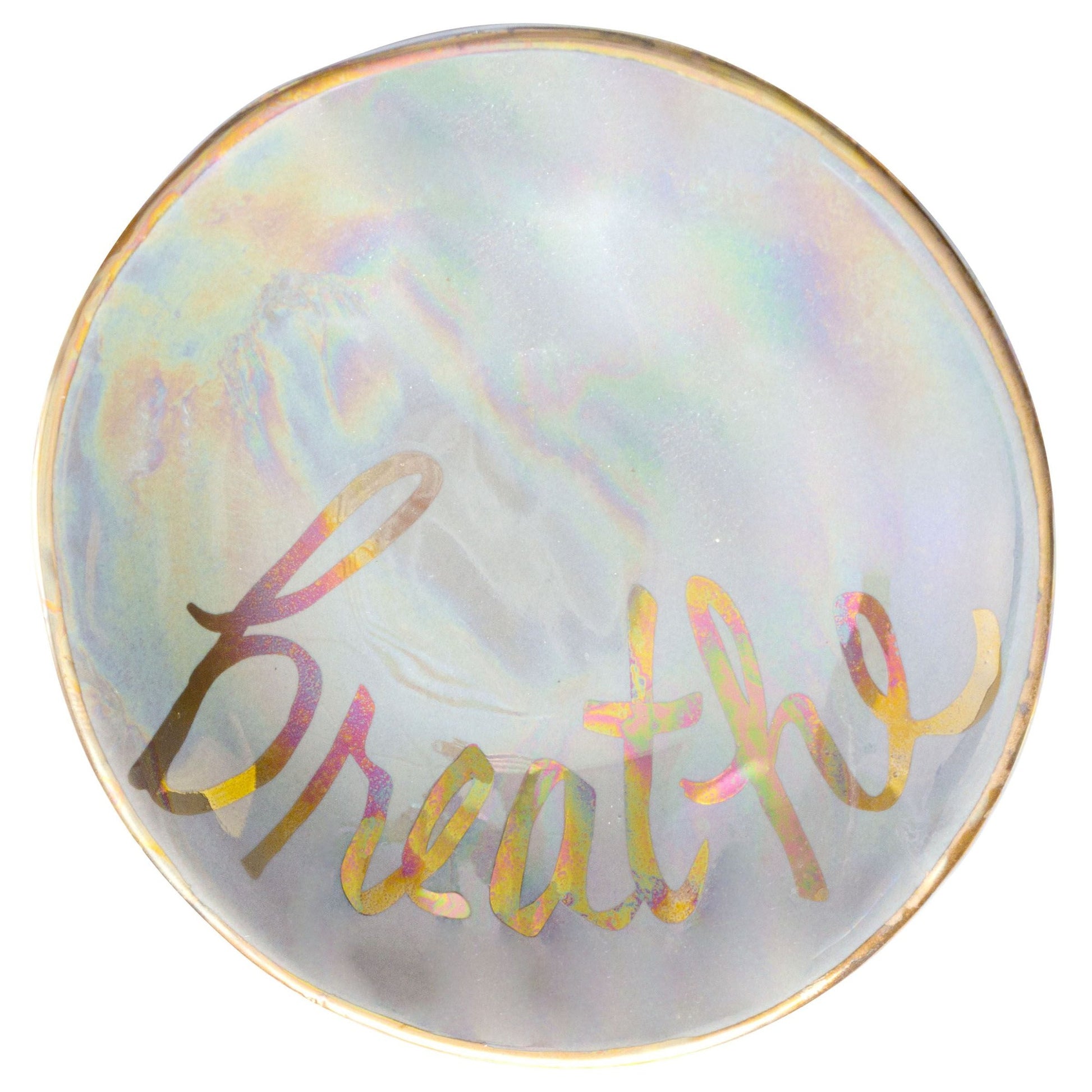 Breathe Iridescent Ring Bowl in Pearl and Gold