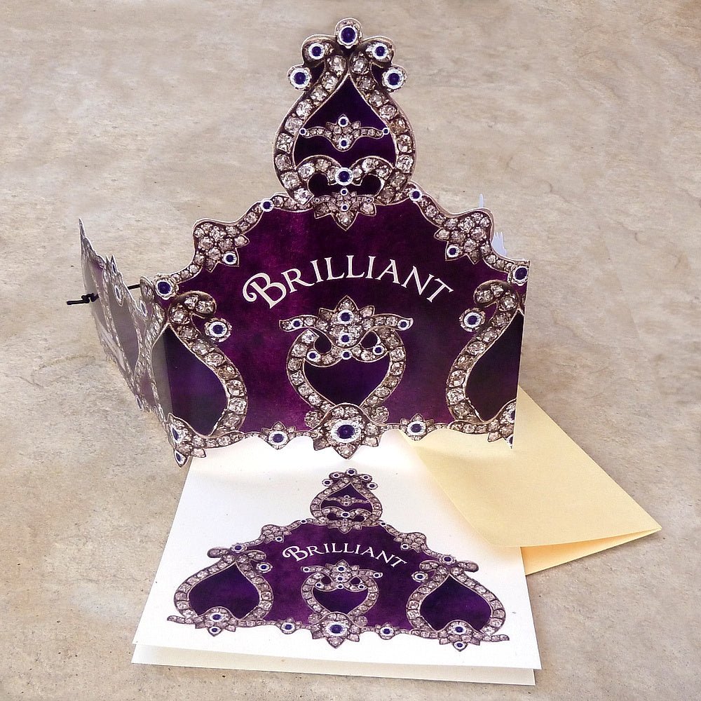 Brilliant Greeting Card with Tiara | Diamonds | Purple