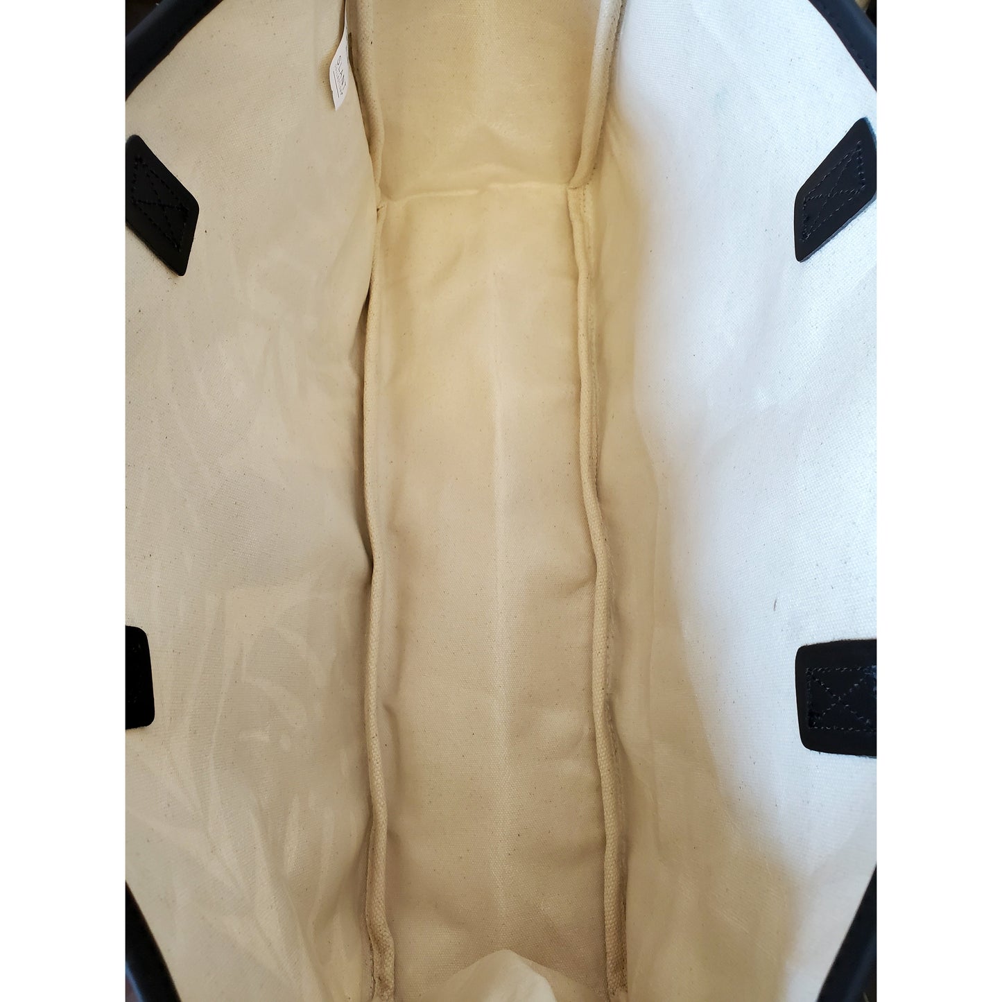 Brunch Club Canvas Large Rectangular Tote Bag | Genuine Leather Handles