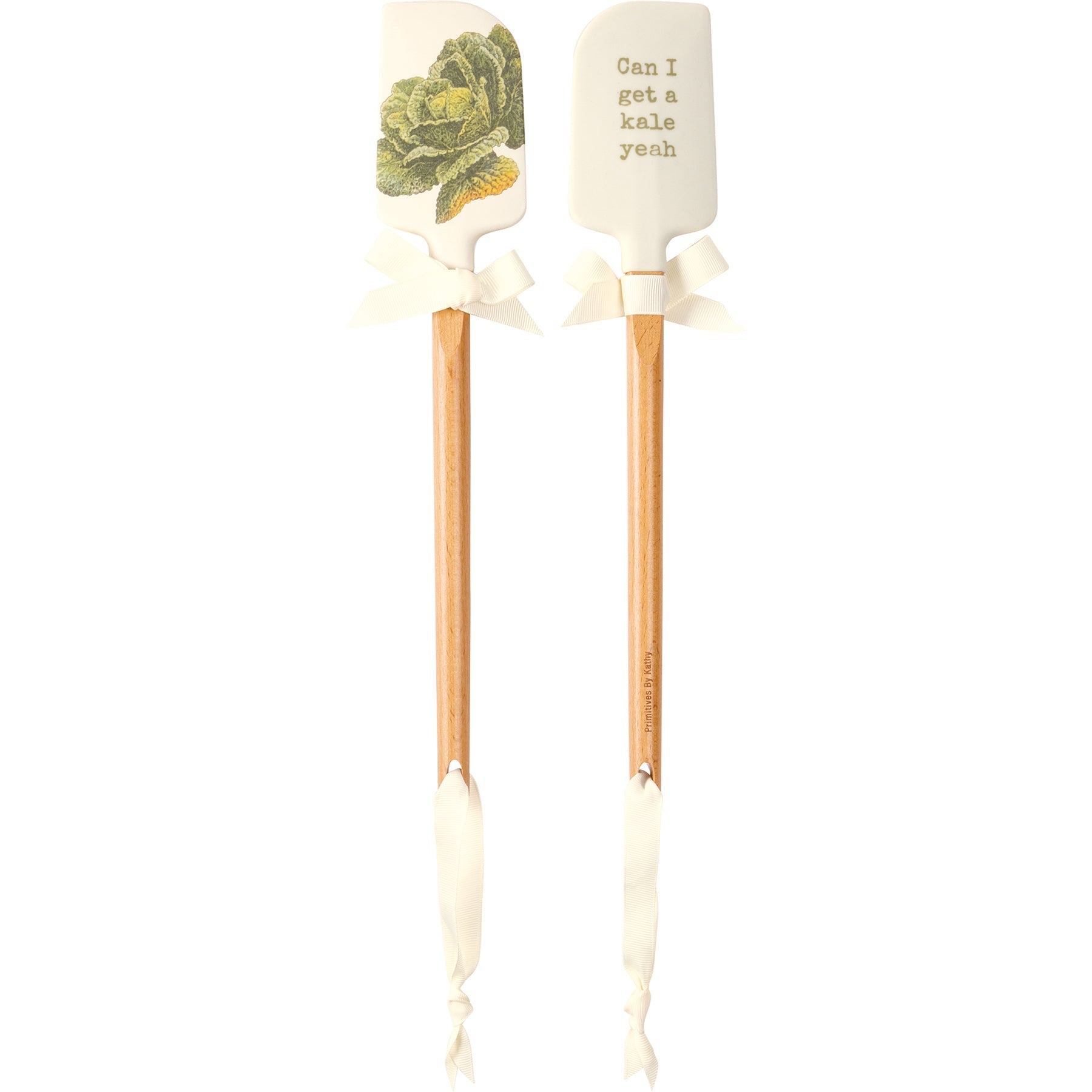 Can I Get A Kale Yeah Spatula With A Wooden Handle