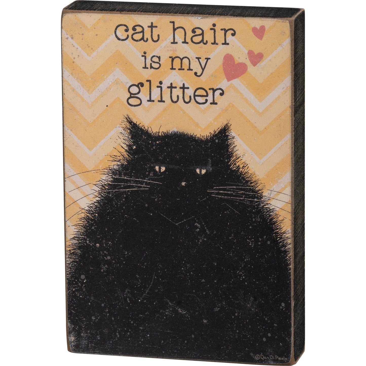 Cat Hair Is My Glitter Block Sign | Freestanding or Hangable | Wood Wall or Table Decor