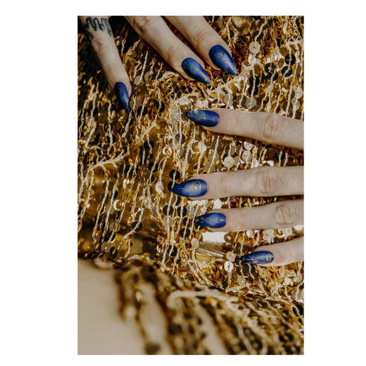 Celestial Nailz in Dark Blue | Press On Nail Kit Includes 24 Nails