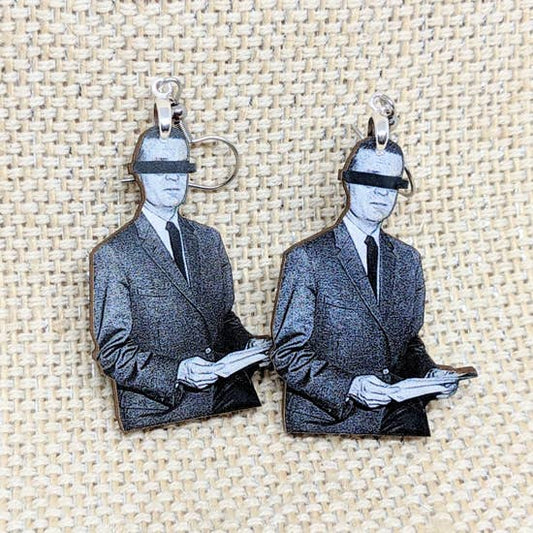 Censor Man Earrings | Handmade and Lightweight