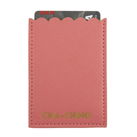 Cha Ching Phone Pocket in Coral Pink | Adhesive Pocket 2.5" x 3.5" for Cards or Cash
