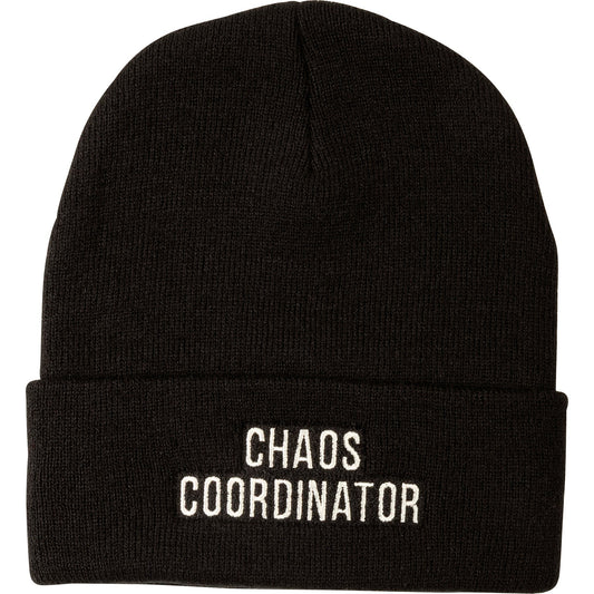 Chaos Coordinator Black Beanie | Embroidered Unisex Winter Hat