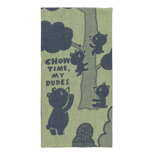 Chow Time My Dudes Woven Funny Snarky Jacquard Dish Towel