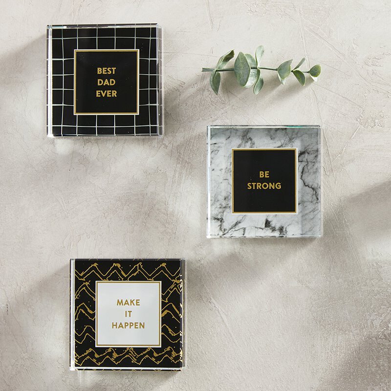 Classic Dad Gift! Best Dad Ever 3"x3" Paperweight in Gift Box