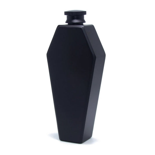 Coffin Flask in Silver or Black | The Apocalypse Drinking Vessel of Choice | Stainless Steel