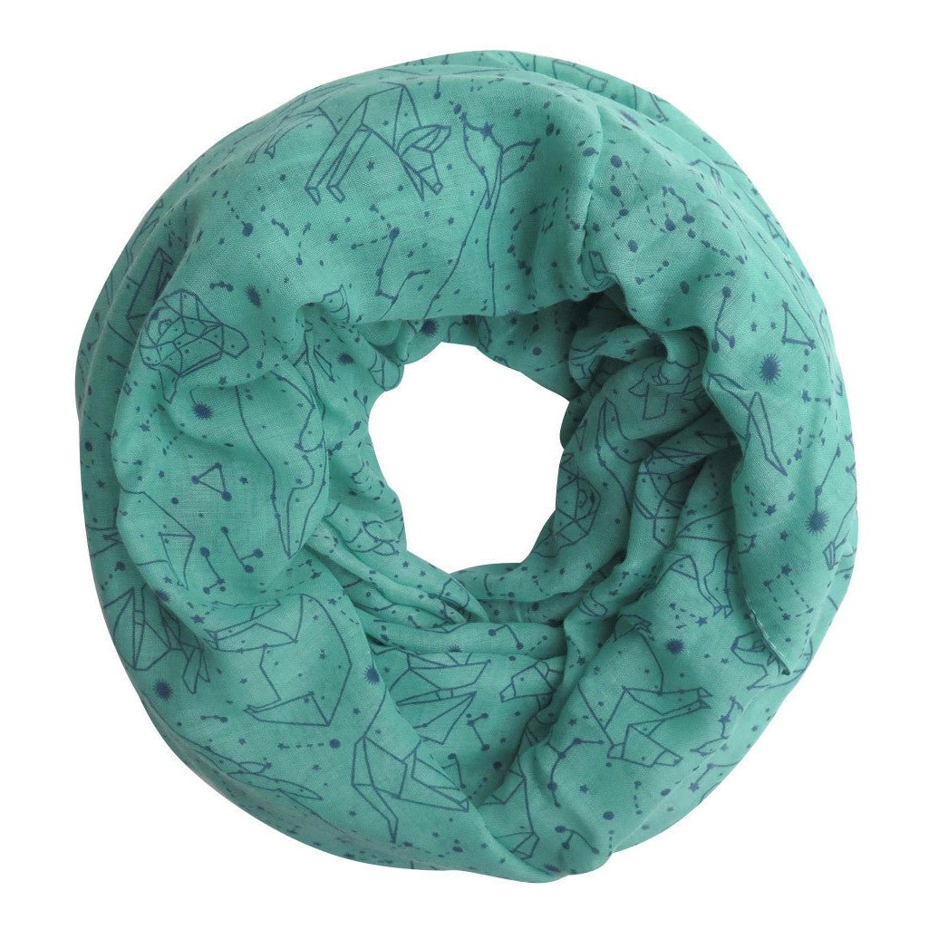 Constellation Infinity Scarf in Black or Mint