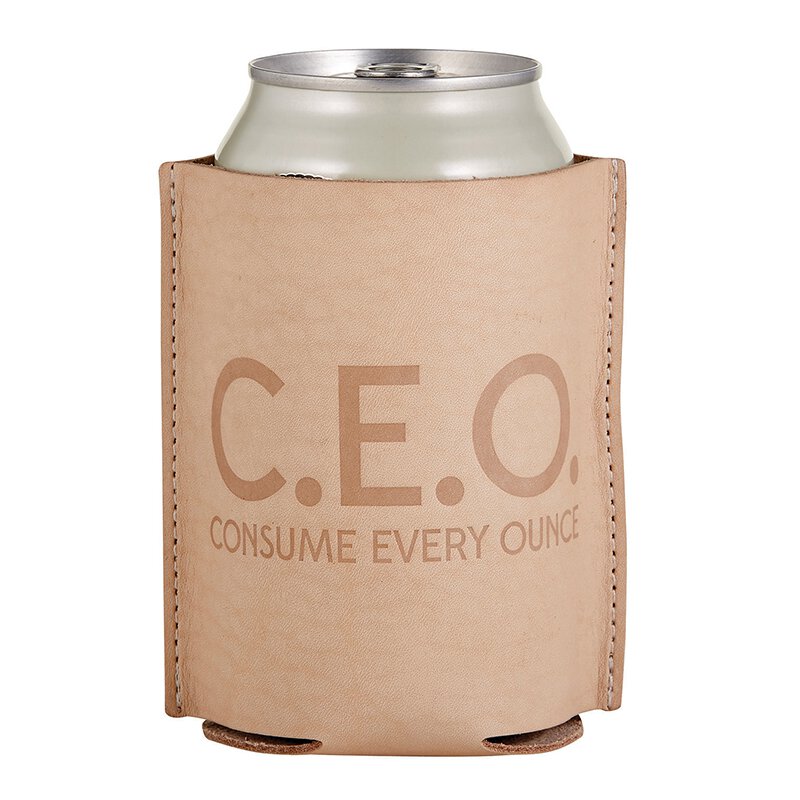 Consume Every Ounce CEO Leather Coozie | Bottle/Can Sleeves