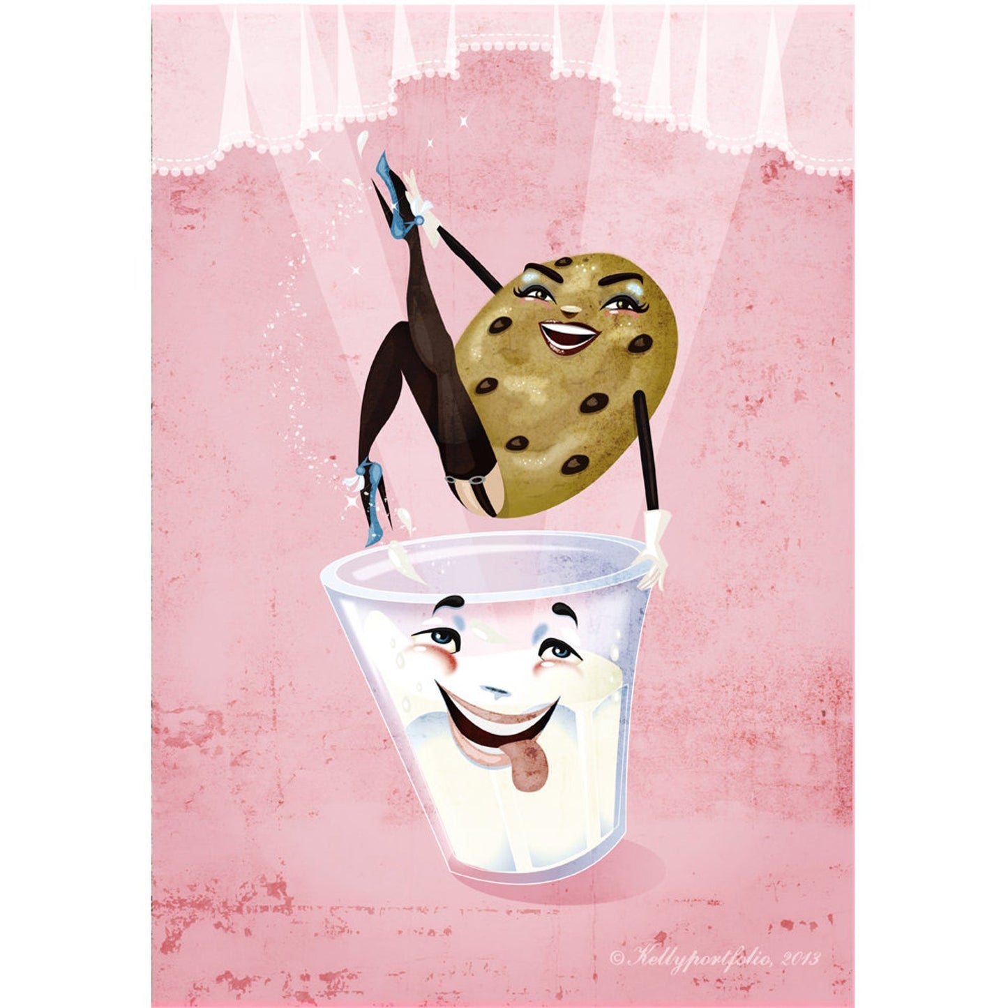 Cookie And Milk Art Print | 5" x 7"