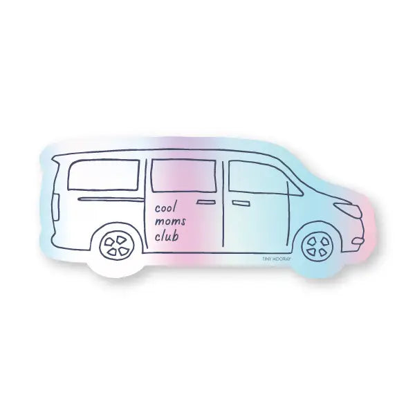 Cool Moms Club Mini Van Holographic Sticker