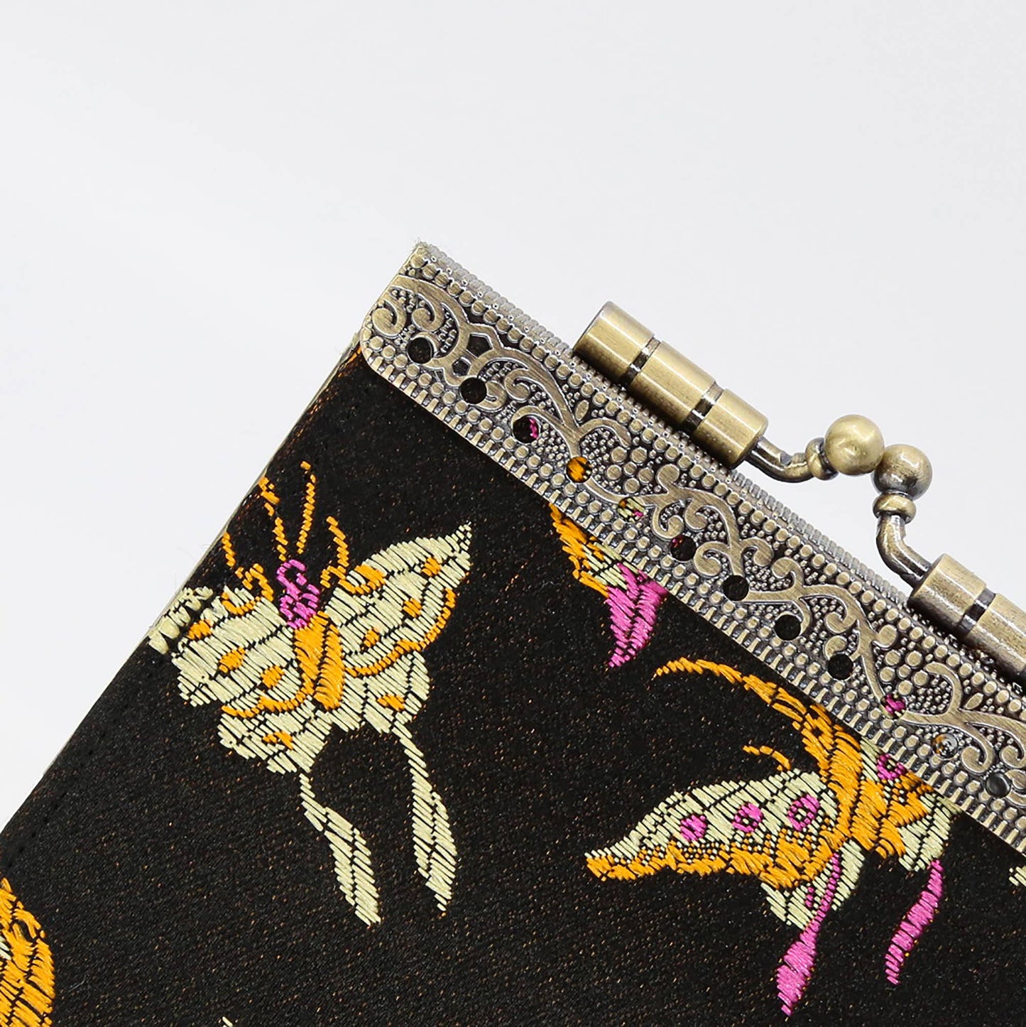 Credit Card Holder in Black and Butterfly | 10 Slots | RFID Blocking