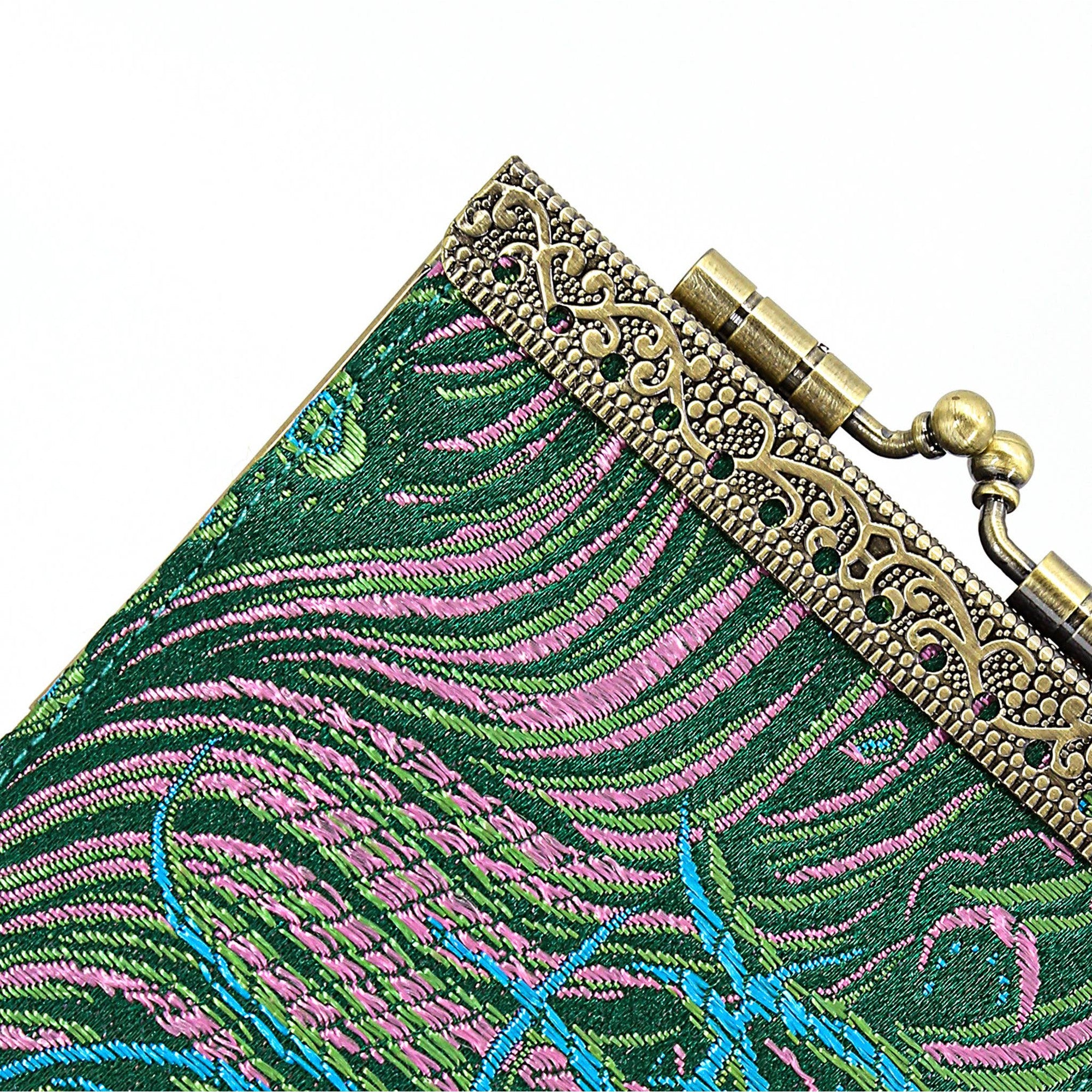 Credit Card Holder in Teal and Pink Peacock | 10 Slots | RFID Blocking ...